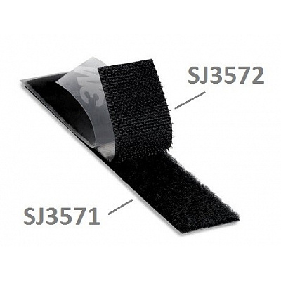 3M Hook & Loop™ SJ3571, black, loops 25 mm x 45.7 m