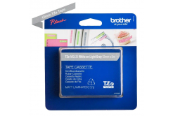 Brother TZe-MQL35, 12mm x 5m, white text / light grey tape, original tape