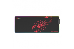 RGB Mouse Pad, SCORP XL, black, 800 x 300 mm, 4 mm, Marvo, USB Hub