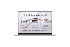 ASUS ExpertBook A7/A7406CMA-OLEDC716512W/7-350/14"/2880x1800/16GB/512GB/Intel int/W11H/Silver/3RNBD