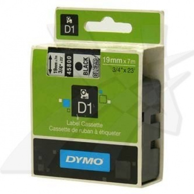 Dymo D1 45800, S0720820, 19mm x 7m, black text/clear tape, original tape