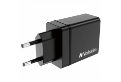 VERBATIM Universal Charger Adapter CHR-30EU2, 30W, 1x USB-C, 3x USB, black
