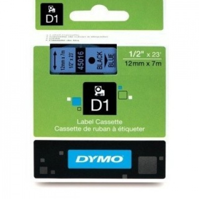Dymo D1 45016, S0720560, 12mm x 7m black text / blue tape, original tape