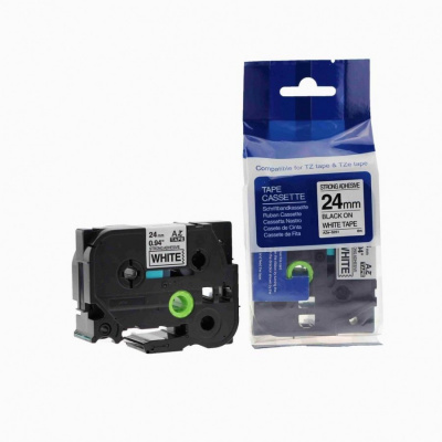 Compatible tape Brother TZ-S251/TZe-S251 24mm x 8m extr.adh. black text/white tape