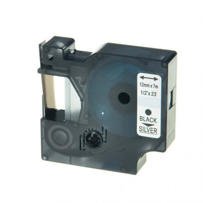 Dymo 53722, 24mm x 7m, black / silver, compatible tape