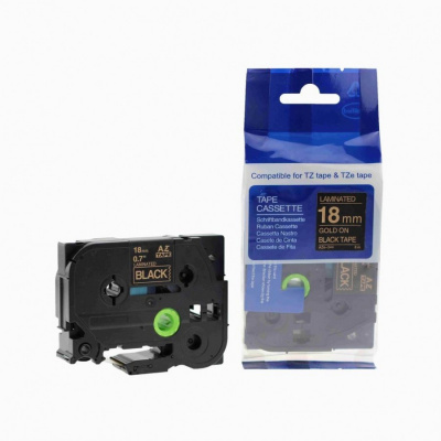 Compatible tape Brother TZ-344 / TZe-344, 18mm x 8m, gold text / black tape