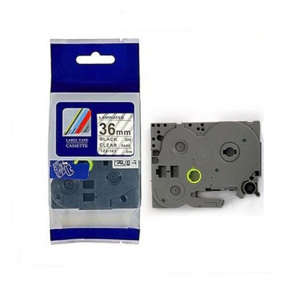 Brother TZ-M61 / TZe-M61, 36mm x 8m, black text/transparent matt tape, compatible tape