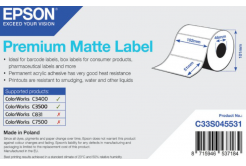 Epson C33S045531 Premium Matte, for ColorWorks, 102x51mm, 650pcs, white self-adhesive labels