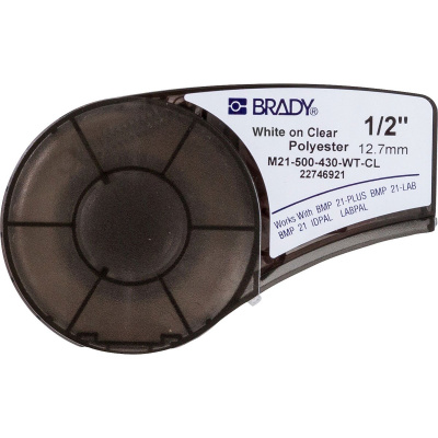 Brady M21-500-430-WT-CL / 139747, polyester tape, 12.70 mm x 6.40 m