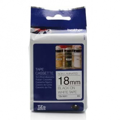 Brother TZ-N241 / TZe-N241, 18mm x 8m, black text / white tape, original tape