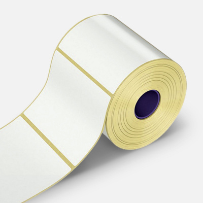 Self-adhesive PP (polypropylen) labels, 90mm x 40m, for TTR, white, roll