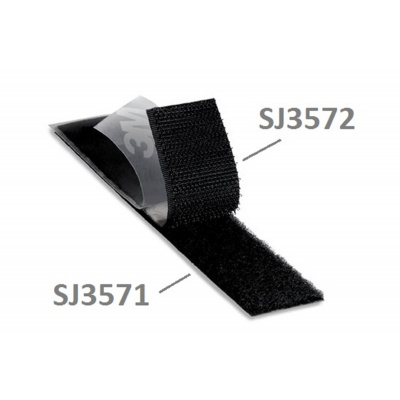 3M Hook & Loop SJ3571, black, loops, 25 mm x 45,7 m