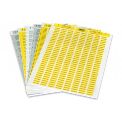 Partex PLL015006D4SM polyester labels 15x6 mm, yellow A4, 10x484pcs