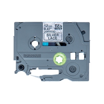 Brother TZ-MPSL31 / TZe-MPSL31, 12mm x 4m, black text / silver tape, original tape