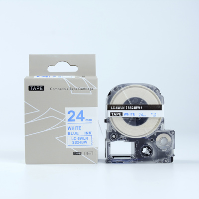 Epson LK-6WLN, SS24BW, 24mm x 9m, blue text / white tape, compatible tape