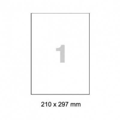 Self-adhesive labels R0501.1123, laser, glossy, polyester, 210 x 297 mm, 1 label, A4, 100 sheets