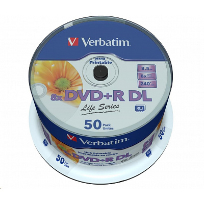 VERBATIM DVD+R Double Layer 8.5GB 8X 50-Pack Spindle