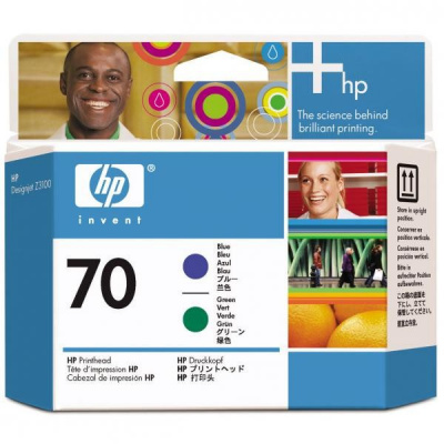 HP original print head C9408A, HP 70, blue/green, HP DesignJet Z3100