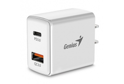 Genius 20W Power Adapter, 2 ports, USB-C, USB-A, PD-20AC