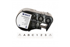 Brady M4C-500-595-WT-BK / 170818, 12.70 mm x 7.62 m, Vinyl, black text / white tape