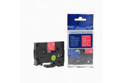 Compatible tape Brother TZ-435 / TZe-435, 12mm x 8m, white text / red tape