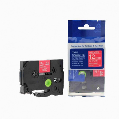Compatible tape Brother TZ-435 / TZe-435, 12mm x 8m, white text / red tape