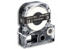 Epson LK-SD18KW, 18mm x 9m, white text / black tape, compatible tape