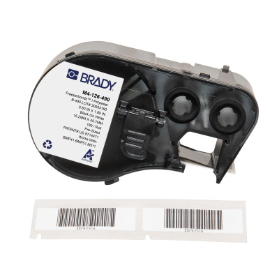 Brady M4-126-490 / 170776, 45.72 mm, Polyester, black text / white tape