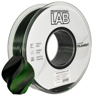 Professional Lab FG-P101-E1, 3D filament, PLA Silk, 1,75mm, 1000g, Dual Color, Black, green