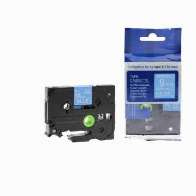 Compatible tape Brother TZ-525 / TZe-525, 9mm x 8m, white text / blue tape