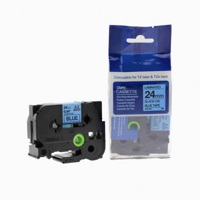 Compatible tape Brother TZ-551 / TZe-551, 24mm x 8m, black text / blue tape