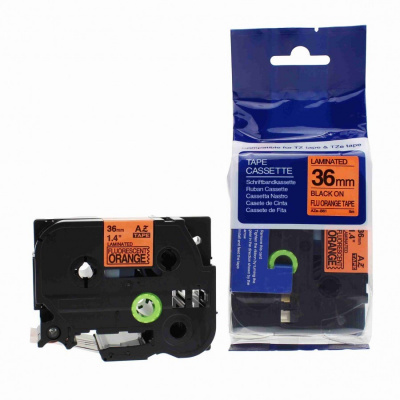 Compatible tape Brother TZ-B61/TZe-B61, signal 36mm x 8m, black text/orange tape