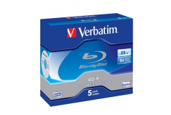 VERBATIM BD-R SL (5-pack) Blu-Ray/Jewel/6x/25GB