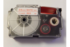 Casio XR-24WER 24mm x 8m red / white, compatible tape
