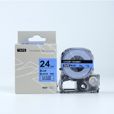 Epson LTS24BW, 24mm x 5m, blue text / white tape, compatible tape