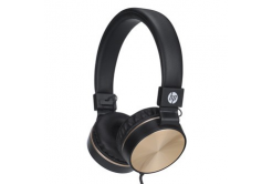 HP DHH-1206 headphones with microphone, volume control, black-gold, classic type 3.5mm jack