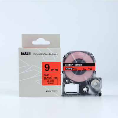 Epson LTS9RW, 9mm x 5m, red text / white tape, compatible tape
