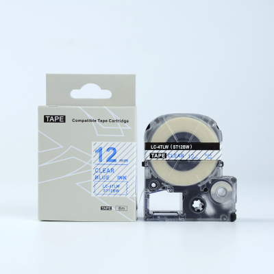 Epson LK-4TLN, ST12BW, 12mm x 9m, blue text / clear tape, compatible tape
