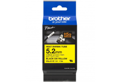 Brother HSe-611E Pro Tape, 5.2 mm  x 1.5 mm, black text / yellow tape, original tape