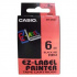 Casio XR-6RD1, 6mm x 8m, black text/red tape, original tape