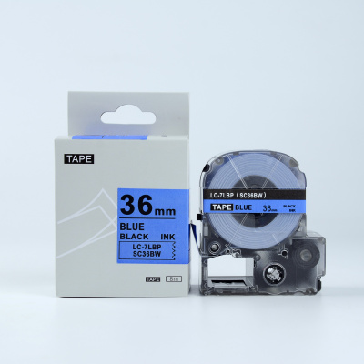 Epson LTS36BW, 36mm x 5m, blue text / white tape, compatible tape