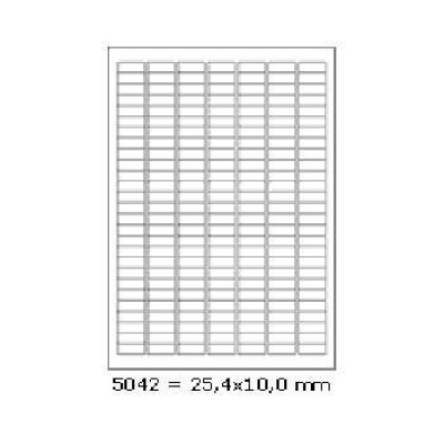Self-adhesive labels 25,4 x 10 mm, 189 labels, A4, 100 sheets