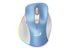 Mouse wireless, Genius Ergo 9000S Pro 31030039401, white-blue, optical, 2400DPI
