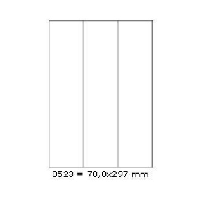 Self-adhesive labels 70 x 297 mm, 3 labels, A4, 100 sheets