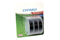 Dymo S0847730, 9mm x 3m white text / black tape, 3 pcs original tape