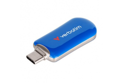 Verbatim USB flash disk, USB C, 512GB, Plectra, modrý, 30235, USB C