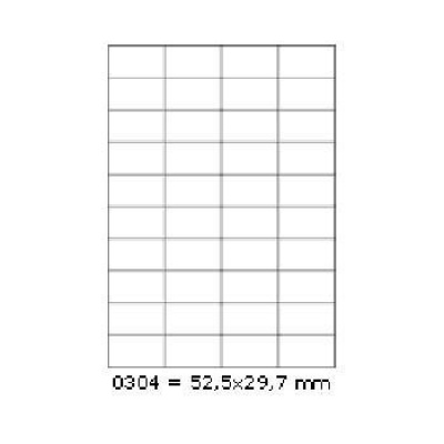 Selfadhesive labels 52,5 x 29,7 mm, 40 labels, A4, 100 sheets