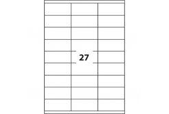 Selfadhesive labels 63,5 x 29,6 mm, 27 labels, A4, 100 sheets