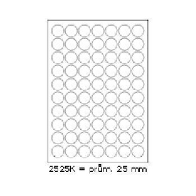 Self-adhesive labels 25 x 25 mm, 70 labels, A4, 100 sheets