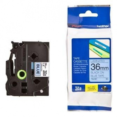 Brother TZ-561 / TZe-561, 36mm x 8m, black text / blue tape, original tape
